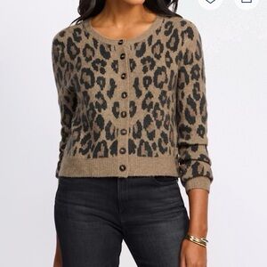 Z Supply Tan and Black Leopard Cardigan
